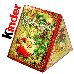 Детский новогодний подарок  в жестяной упаковке весом 180 грамм по цене 998 руб