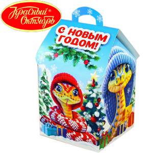 Сладкий подарок на Новый Год в картонной упаковке весом 600 грамм по цене 654 руб в Курске
