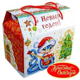 Детский новогодний подарок в картонной упаковке весом 950 грамм по цене 1108 руб в Курске
